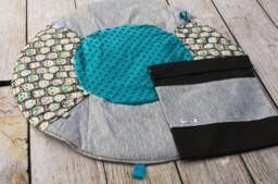 Travel Baby Play Mat - Sugar Candy Skull Playmat Gender Neutral Shower Gift Tummy Time New Sensory