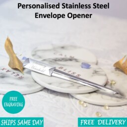 Personalised Engraved Stainless Steel Letter Opener - Elegant Silver Gift For Christmas, Father's Day, Grandad, Boyfriend & Men - thumbnail 2