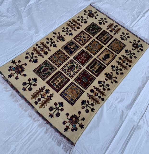 3x5 Floral Pattern Handwoven Afghan Wool Rug - Carpet For Bedroom Boho - image 1