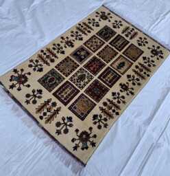 3x5 Floral Pattern Handwoven Afghan Wool Rug - Carpet For Bedroom Boho - thumbnail 1
