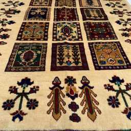 3x5 Floral Pattern Handwoven Afghan Wool Rug - Carpet For Bedroom Boho - thumbnail 2