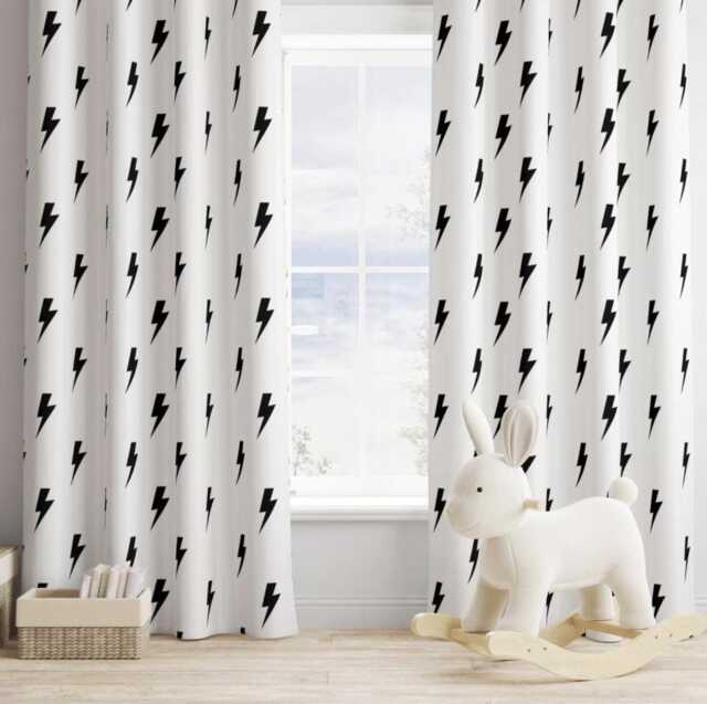 Black Flash, Lightning Curtains, Blackout Or Non Blackout, Curtains With Eyelet, Pencil Pleat Rod Pocket, Safari Home Decor - image 1