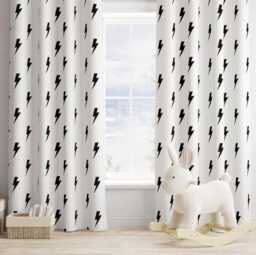 Black Flash, Lightning Curtains, Blackout Or Non Blackout, Curtains With Eyelet, Pencil Pleat Rod Pocket, Safari Home Decor - thumbnail 1