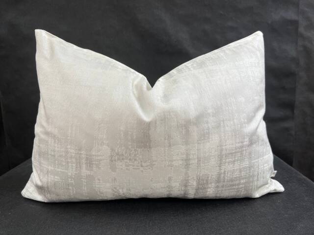 A Pair Of Luxury Designer Silver Grey Textured Satin Cushion Cover Throw Pillow - image 1