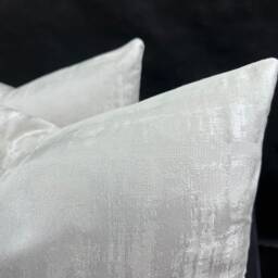 A Pair Of Luxury Designer Silver Grey Textured Satin Cushion Cover Throw Pillow - thumbnail 4