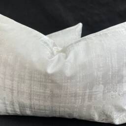 A Pair Of Luxury Designer Silver Grey Textured Satin Cushion Cover Throw Pillow - thumbnail 2