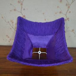Purple Embroidered Lace Lampshade With Rayon Fringe - thumbnail 3