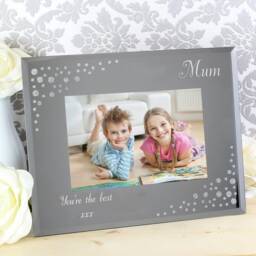 Personalised Any Message 6x4 Landscape Diamante Glass Photo Frame - Best - thumbnail 3