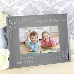 Personalised Any Message 6x4 Landscape Diamante Glass Photo Frame - Best - thumbnail 2