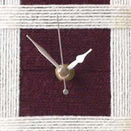 Burgundy Desk Clock - Maroon & Cream Square Wool Anniversary Gift - thumbnail 3