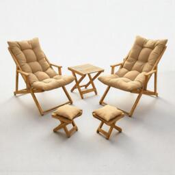 stylish Wooden Chair With Armrest - Durable Indoor & Outdoor Furniture For Garden, Patio, Poolside, & Balcony. Minimalist Room Chair - thumbnail 1
