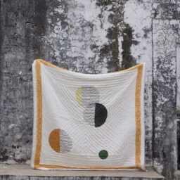 Handmade Twin Quilt, Reversible Yellow Block Print Bedspread With Shams, 100% Cotton Kantha Comforter - thumbnail 3