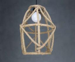 Hemp Rope Pendant Light Modern Rustic Lighting Fixture - thumbnail 1