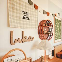 Personalized Wooden Script Name Sign - Nursery Wall Decor - thumbnail 2