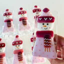 Fused Glass Snowman Candle Holder Decoration - Christmas Decoration, Cornish Glass, Fused Glass Cornwall - thumbnail 4