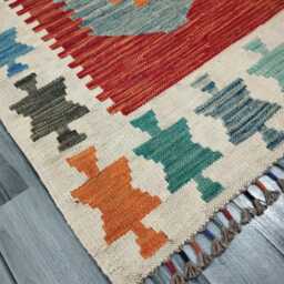 Heritage Runner Rug, Handmade Artisan Afghan Turkish Scandinavian Navajo Bohemian Flatweave Wool Multicolour Kilim Rug 289x80 cm - thumbnail 3