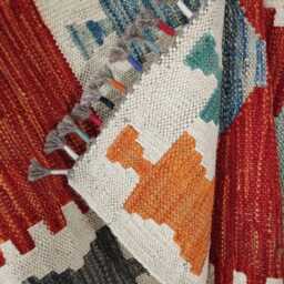 Heritage Runner Rug, Handmade Artisan Afghan Turkish Scandinavian Navajo Bohemian Flatweave Wool Multicolour Kilim Rug 289x80 cm - thumbnail 4