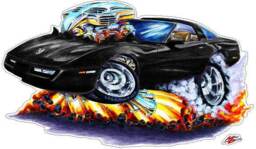 1984-92 Corvette Car Wall Decal Chevy Hot Rod Man Cave Decor - thumbnail 1
