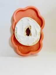 Bagel With Cream Cheese/ Dopamine Decor/ Maximalist Fake Food/ Food Pop Art/ Wall Sculpture/ Funky Unique Gift/Kitchen - thumbnail 1