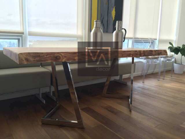 Stainless Steel Table Base, Metal Dining Legs, Industrial Style - image 1