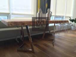 Stainless Steel Table Base, Metal Dining Legs, Industrial Style - thumbnail 1