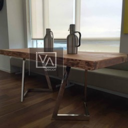 Stainless Steel Table Base, Metal Dining Legs, Industrial Style - thumbnail 3