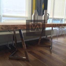 Stainless Steel Table Base, Metal Dining Legs, Industrial Style - thumbnail 4