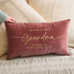 World's Best... Personalised Mother's Day Velvet Cushion - Decorative With Filling For Custom Gifts Mum - thumbnail 2