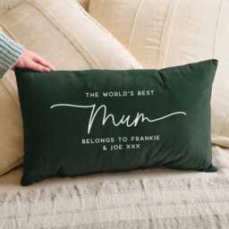 World's Best... Personalised Mother's Day Velvet Cushion - Decorative With Filling For Custom Gifts Mum