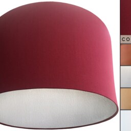 Red Lampshade Metallic Copper, Gold, Or Silver Lining - thumbnail 3