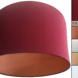 Red Lampshade Metallic Copper, Gold, Or Silver Lining - thumbnail 2