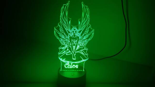 Personalised Fairy Night Light - Fantasy Lamp Children's Kids Bedroom Girls Room Led Birthday - image 1