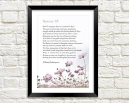 Shakespeare Sonnet 18 Print Fine Art Poetry Illustration - thumbnail 1