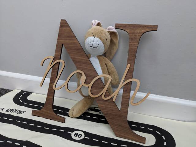 Nursery Decor - Name Sign Wall Art Baby Wooden Letters Calligraphy Gift Bedroom Personalised - image 1