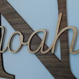 Nursery Decor - Name Sign Wall Art Baby Wooden Letters Calligraphy Gift Bedroom Personalised - thumbnail 2