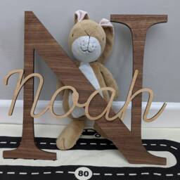 Nursery Decor - Name Sign Wall Art Baby Wooden Letters Calligraphy Gift Bedroom Personalised - thumbnail 3