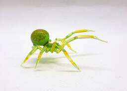 Glass Green Spider Figurine, Figurine Blown Spider, Handblown Glass Lampwork Animal Figurine, Miniatures