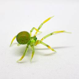 Glass Green Spider Figurine, Figurine Blown Spider, Handblown Glass Lampwork Animal Figurine, Miniatures - thumbnail 4
