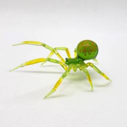 Glass Green Spider Figurine, Figurine Blown Spider, Handblown Glass Lampwork Animal Figurine, Miniatures - thumbnail 3