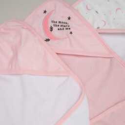 Personalised Baby Hooded Pink Towel Embroidered Name Bathtime Custom Gift C/W Free Wash Cloth - thumbnail 3