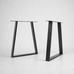 Firsby Tp Live Edge Extendable 2Side Dining Table Kitchen Industrial Rustic Wood, Trapezium Steel Legs - thumbnail 2