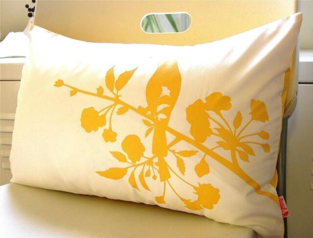 Yellow On Off White Blooming Blossom Rectangle Pillow - image 1
