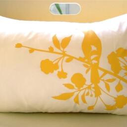Yellow On Off White Blooming Blossom Rectangle Pillow - thumbnail 3