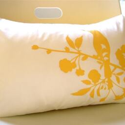 Yellow On Off White Blooming Blossom Rectangle Pillow - thumbnail 2