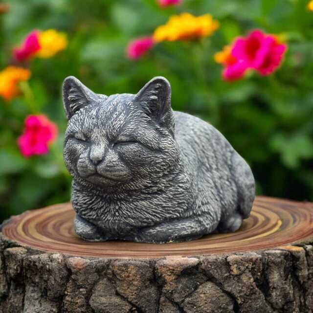 Concrete Kitten Figurine Outdoor Cat Sculpture Garden Animal Ornament Stone Kitty Statue Front Door Figure Cat Lover Gift Home Decoration - image 1