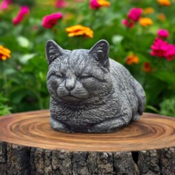 Concrete Kitten Figurine Outdoor Cat Sculpture Garden Animal Ornament Stone Kitty Statue Front Door Figure Cat Lover Gift Home Decoration - thumbnail 4