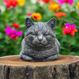Concrete Kitten Figurine Outdoor Cat Sculpture Garden Animal Ornament Stone Kitty Statue Front Door Figure Cat Lover Gift Home Decoration - thumbnail 2
