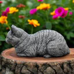 Concrete Kitten Figurine Outdoor Cat Sculpture Garden Animal Ornament Stone Kitty Statue Front Door Figure Cat Lover Gift Home Decoration - thumbnail 3