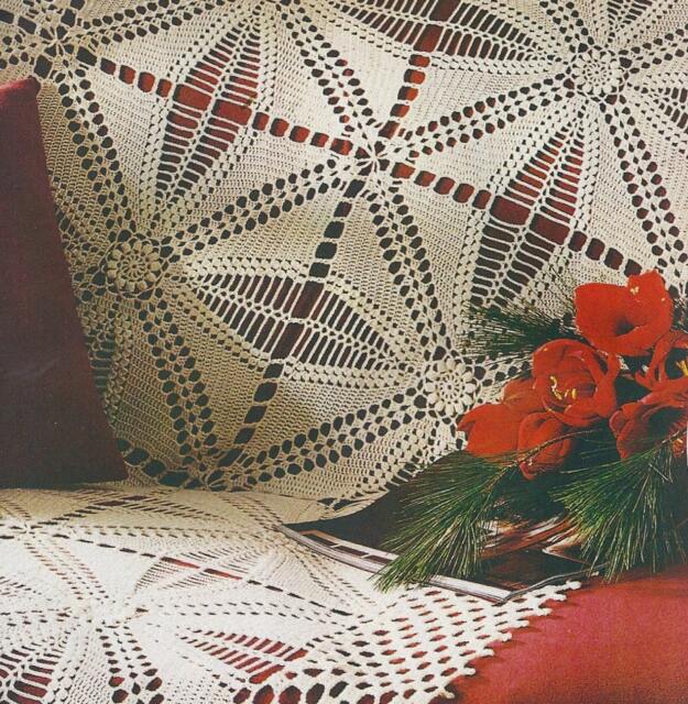 Crochet Bedspread-Throw Size Approx 280x186 cm - 110x 68 Inches Tulips - image 1