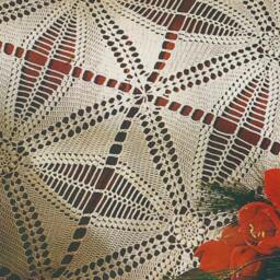 Crochet Bedspread-Throw Size Approx 280x186 cm - 110x 68 Inches Tulips - thumbnail 3